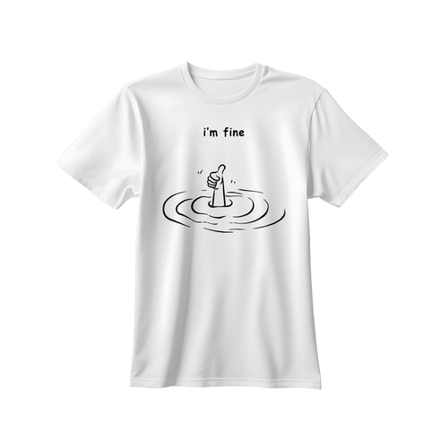 RD "I'm Fine" Ripple Tee in White